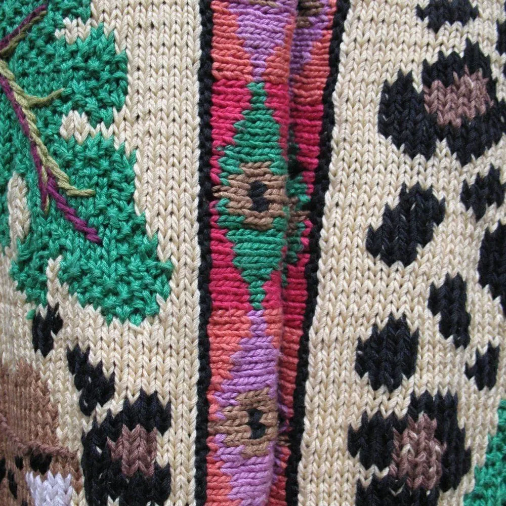 Vintage 90's Hand Knit Berek Pima Cotton Cardigan Sweater - Picture 6 of 12